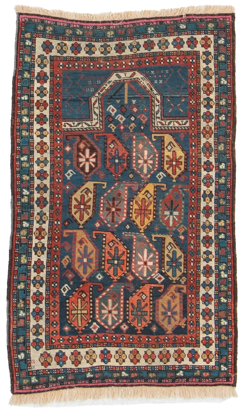W 2.8 L 4.3 Karabagh Antique 100% Wool Hand-Woven All-Over Design - 53139