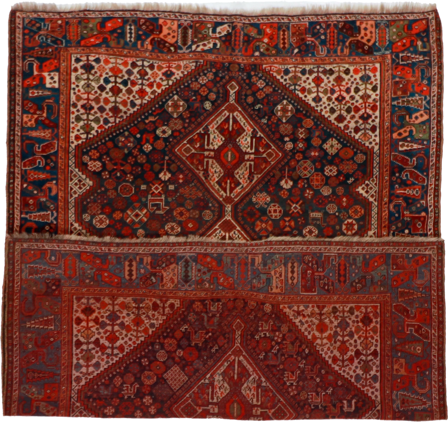 W 5.2 L 6.11 Gashgaie 100% Wool Hand-Woven Geometric Design - 53146