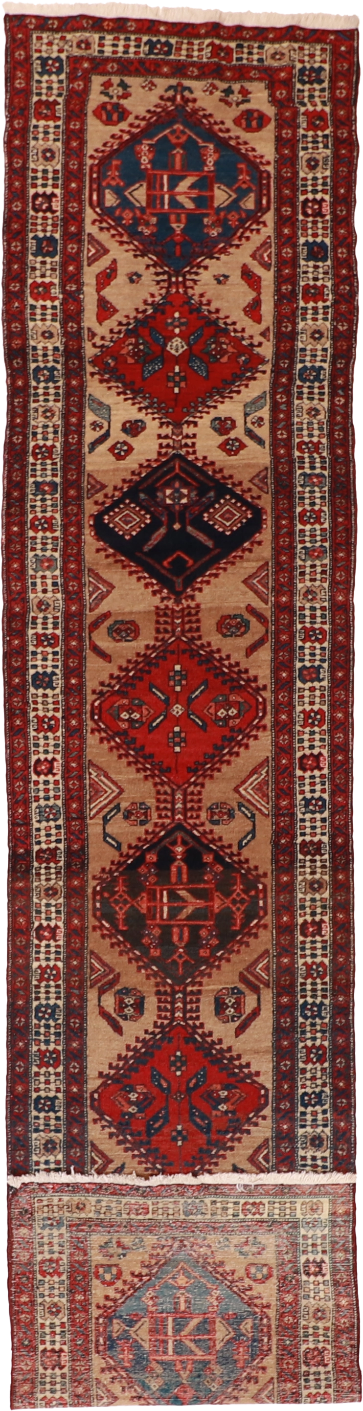 W 3 L 14 Sarab Runner 100% Wool Hand-Woven Geometric Design - 53148