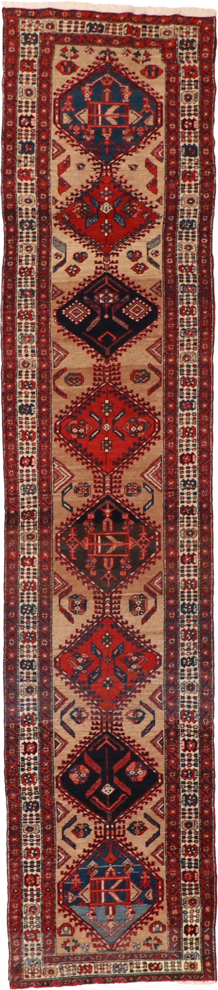 W 3 L 14 Sarab Runner 100% Wool Hand-Woven Geometric Design - 53148