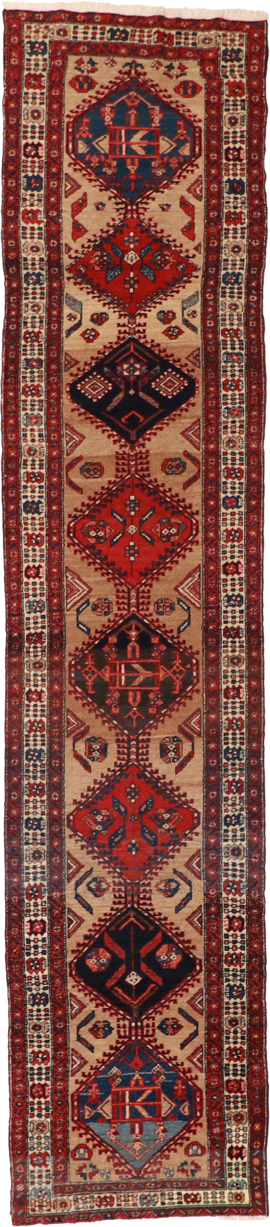W 3 L 14 Sarab Runner 100% Wool Hand-Woven Geometric Design - 53148