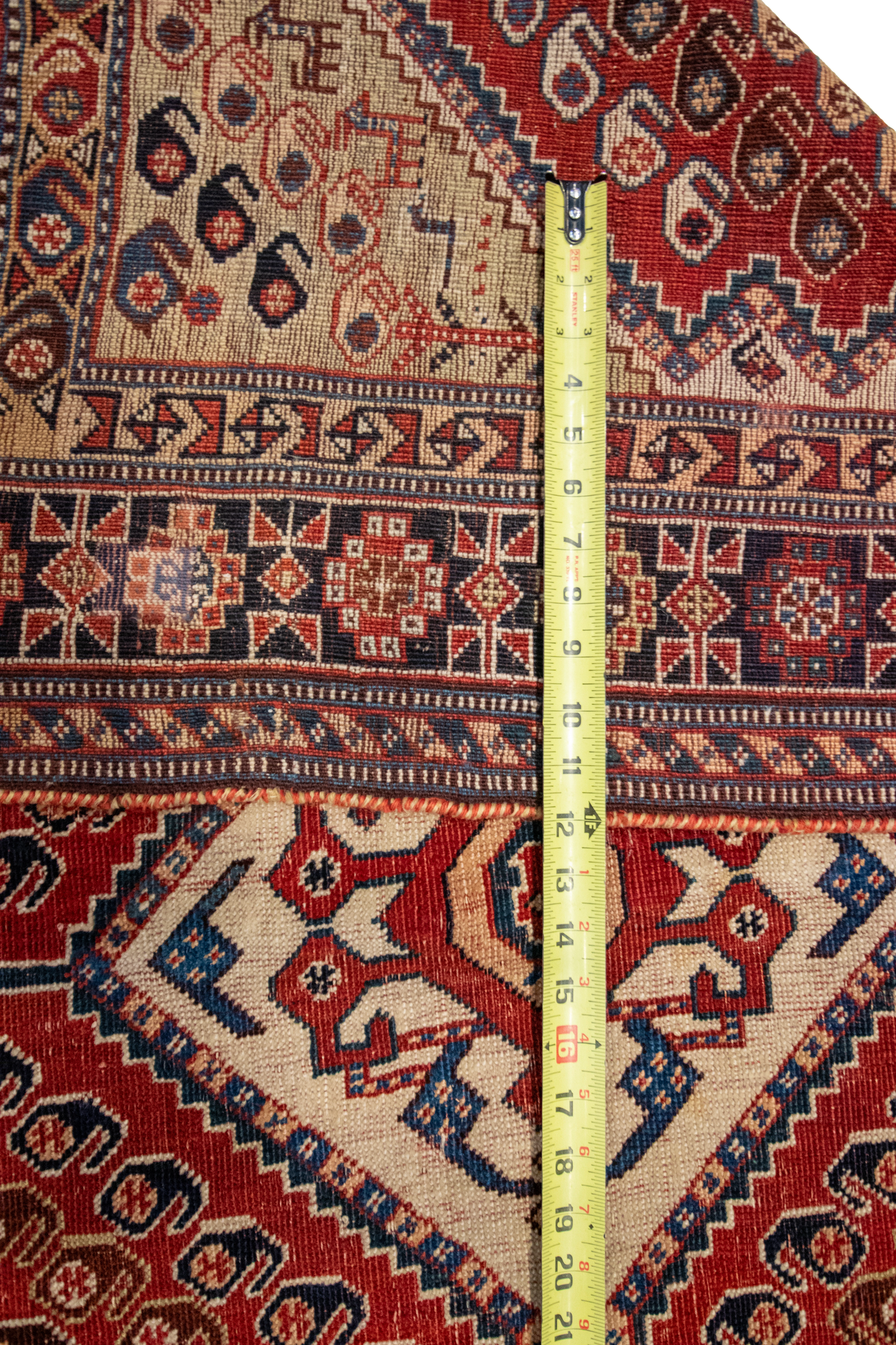 W 3.8 L 6.1 Gashgaie Antique 100% Wool Hand-Woven All-Over Design - 53155