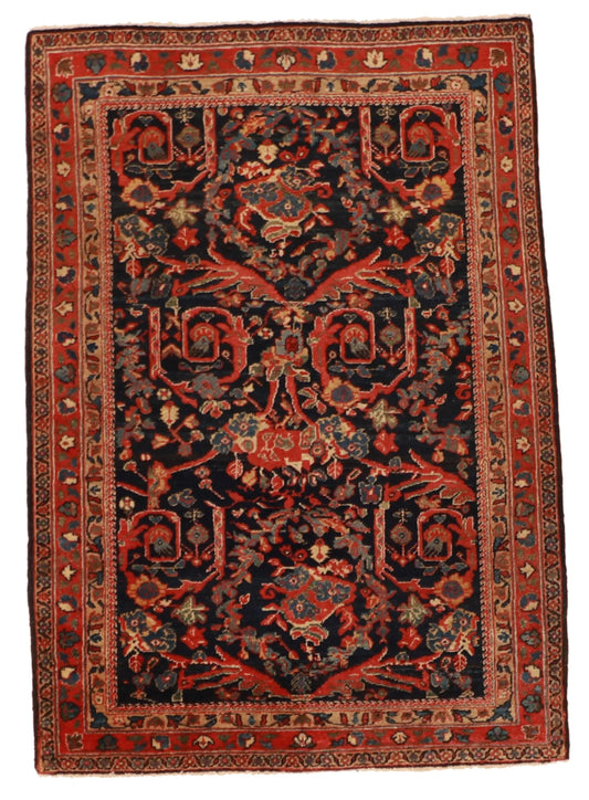 3.7 x 5 - Sarouk Wool All Over Rectangle - Finest Hand-Knotted Quality Wool — 53163