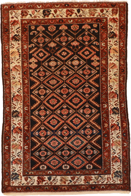 W 4.1 L 6.3 Malayer Antique 100% Wool Hand-Woven All-Over Design - 53178