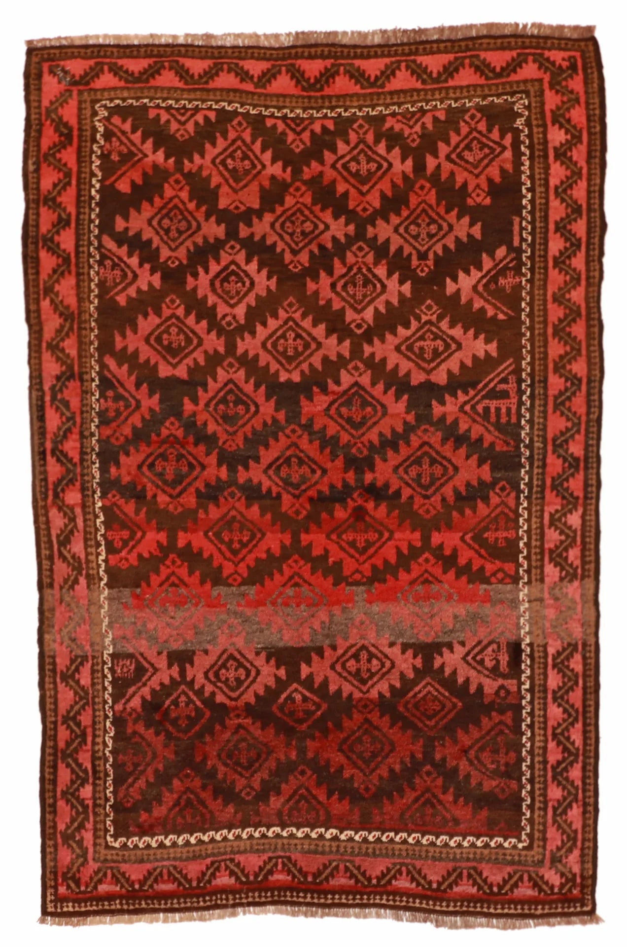 4.1 x 6.4 - Baluch Wool Traditional Rectangle - Finest Hand-Knotted Quality Wool — 53195