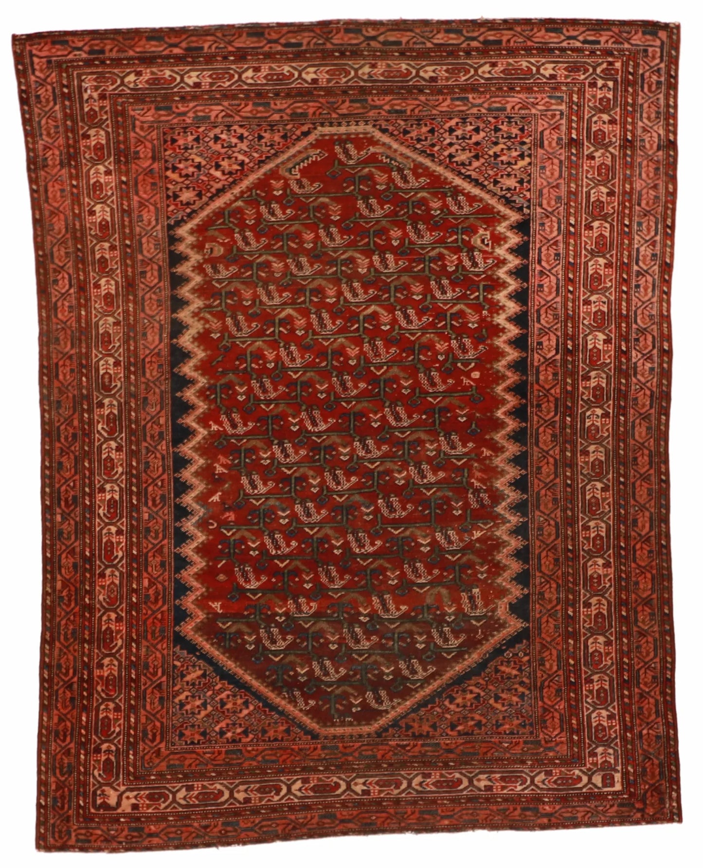 4.1 x 6.2 - Malayer Wool Traditional Rectangle - Finest Hand-Knotted Quality Wool — 53198