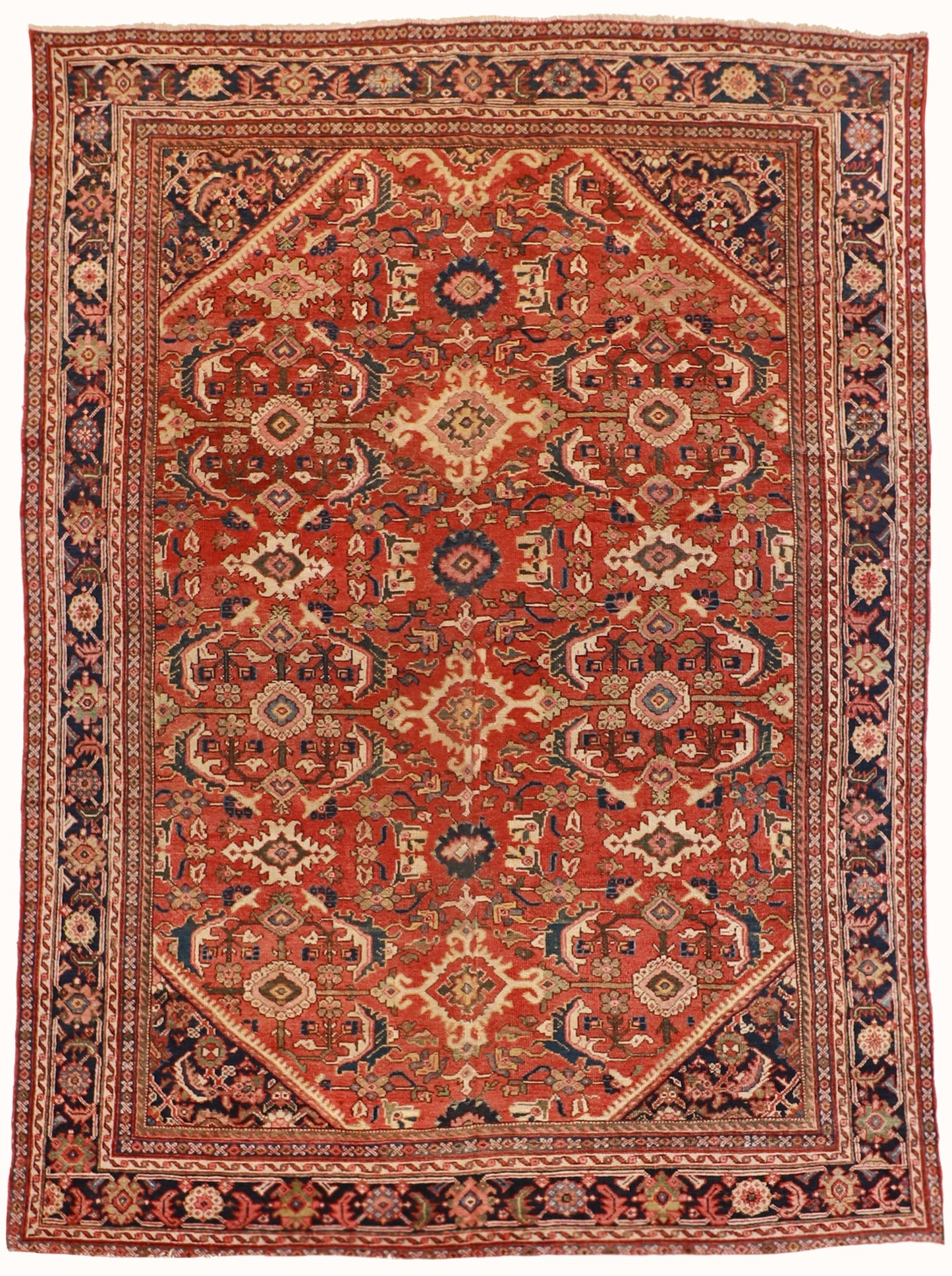 9 x 12 - Sultan Abad Antique Wool All Over Rectangle - Hand Knotted Rug — 53214
