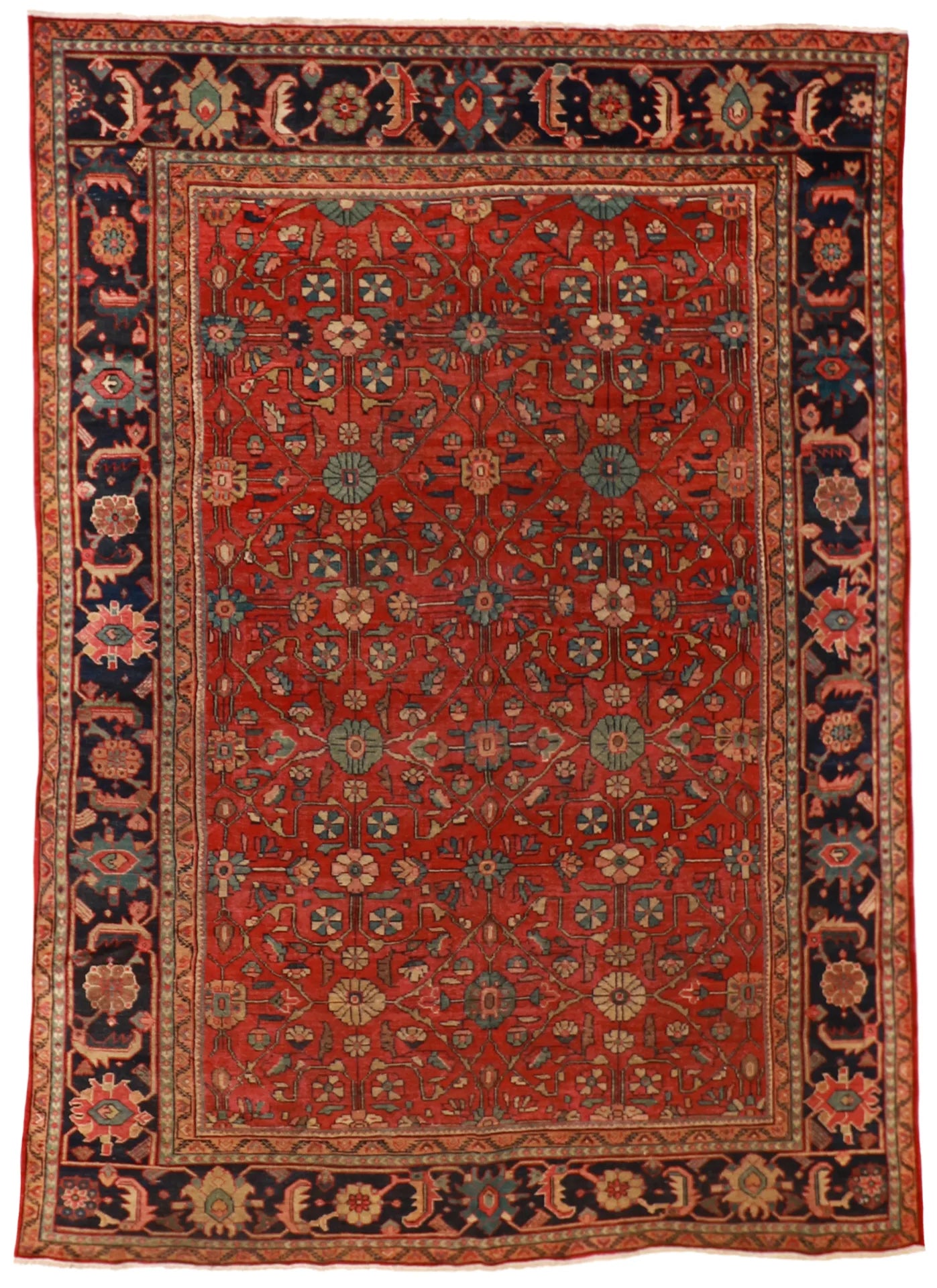 8 x 11.4 - Ziegler Fine All Over Rectangle - Finest Hand-Knotted Quality Wool — 53217