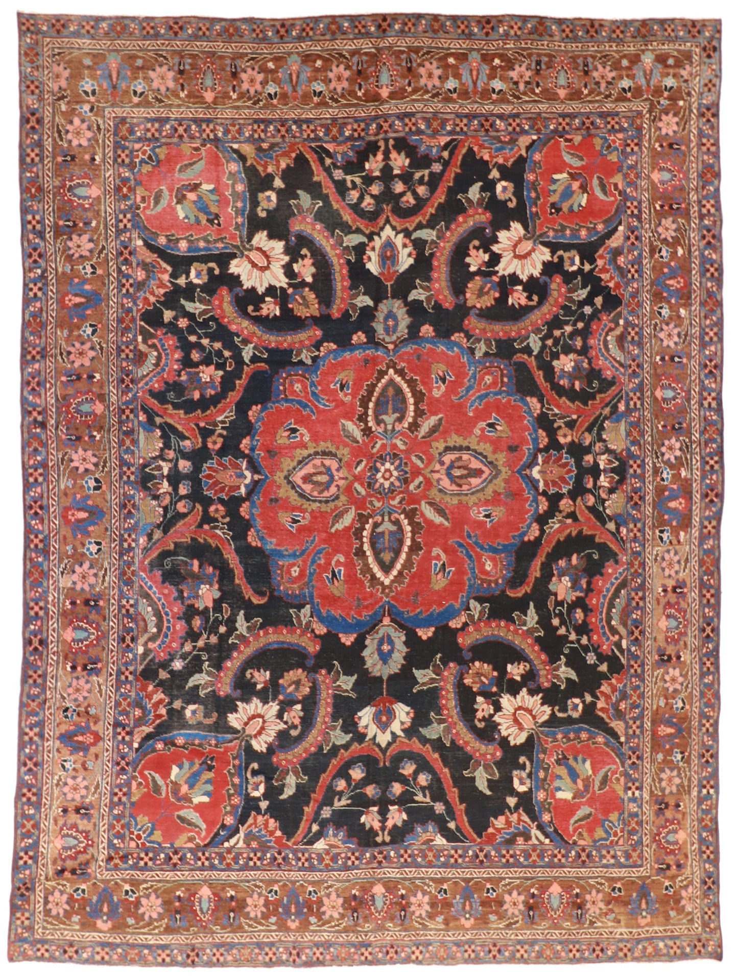 9 x 12 - Tabriz Fine All Over Rectangle - Hand Knotted Rug — 53229