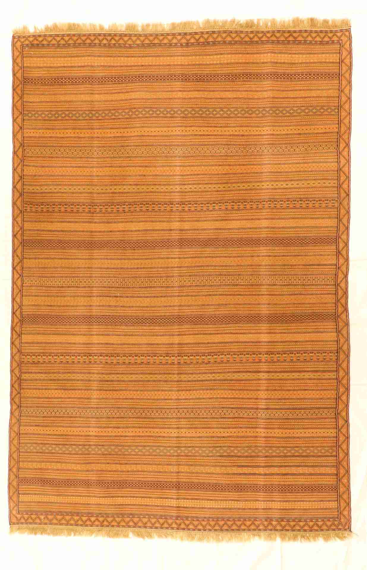 W 6.7 - L 10 - Gegem Wool Tribal Rectangle - Finest Hand-Knotted Quality Wool - 53318