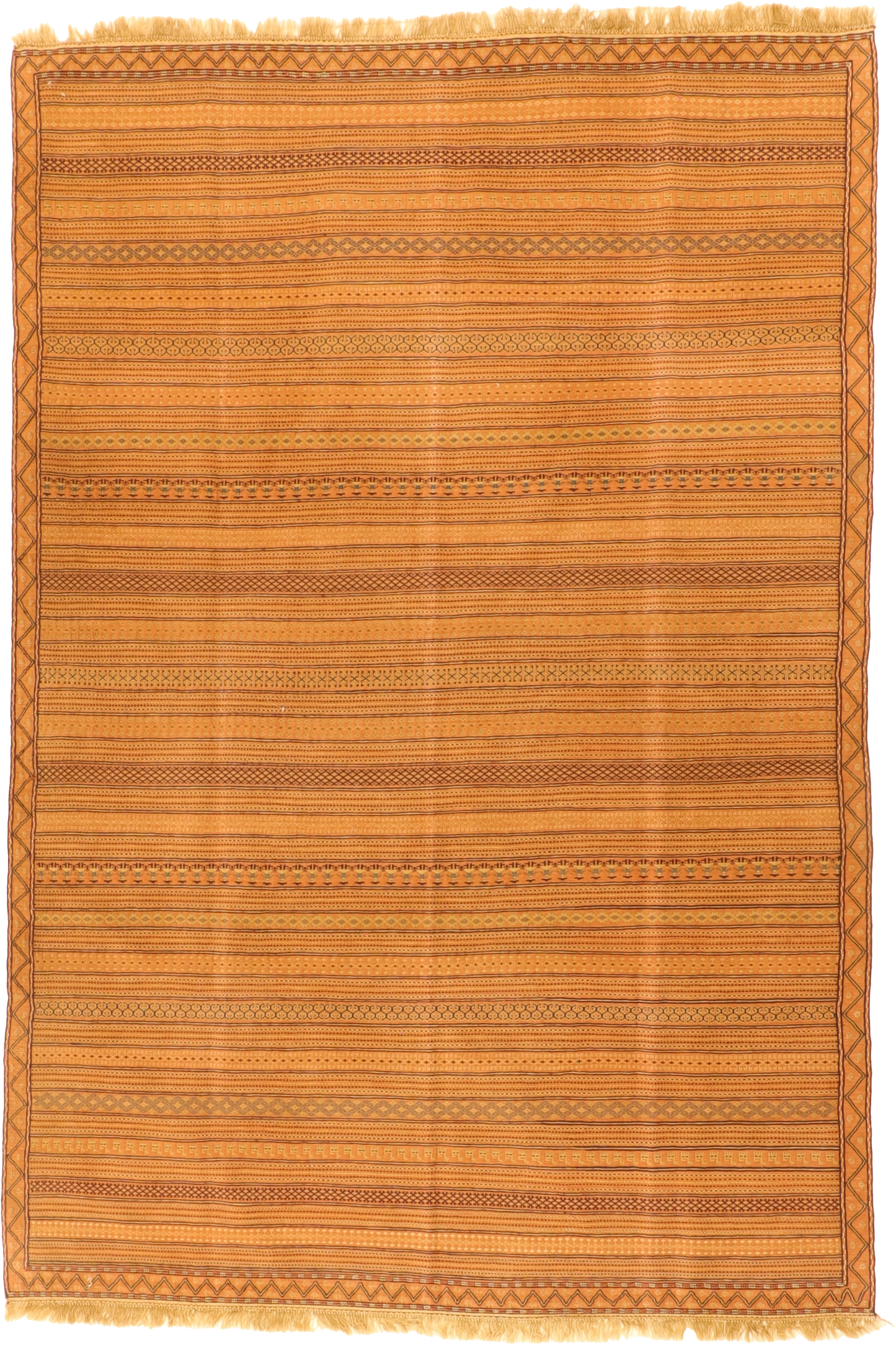 W 6.7 L 10 Gegem 100% Wool Hand-Woven All-Over Design - 53318