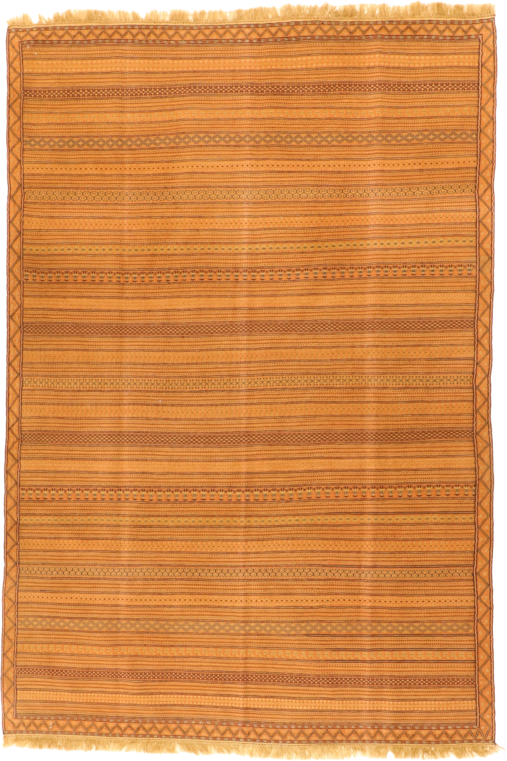 W 6.7 L 10 Gegem 100% Wool Hand-Woven All-Over Design - 53318
