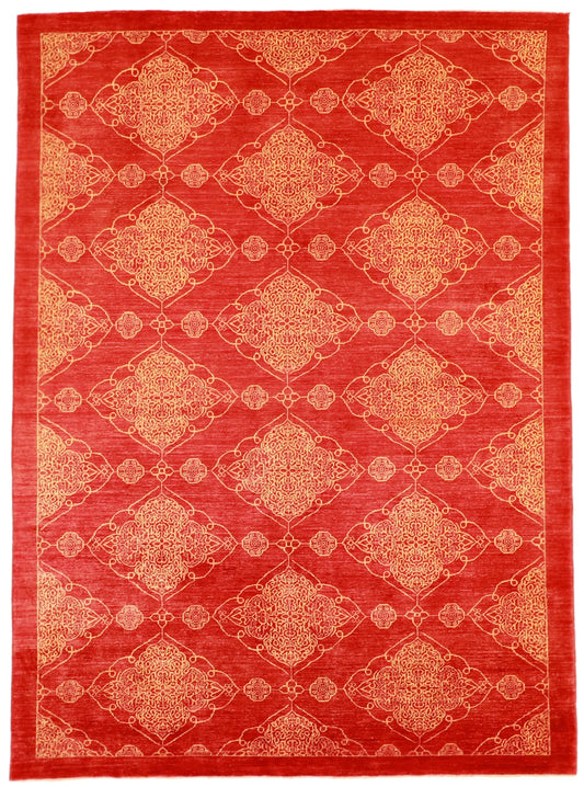 W 8.2 L 11.3 Zanjan 100% Wool Hand-Woven All-Over Design - 53352