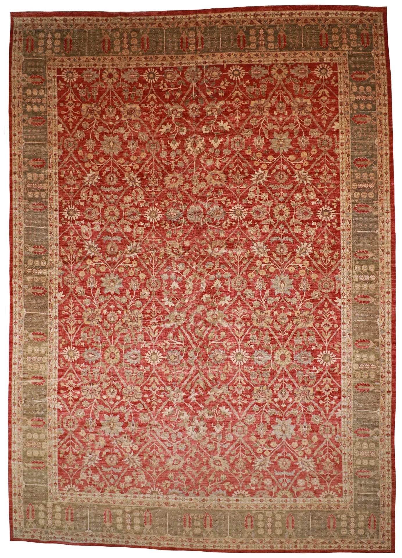 W 15.1 L 21.2 Ziegler 100% Wool Hand-Woven All-Over Design - 53354