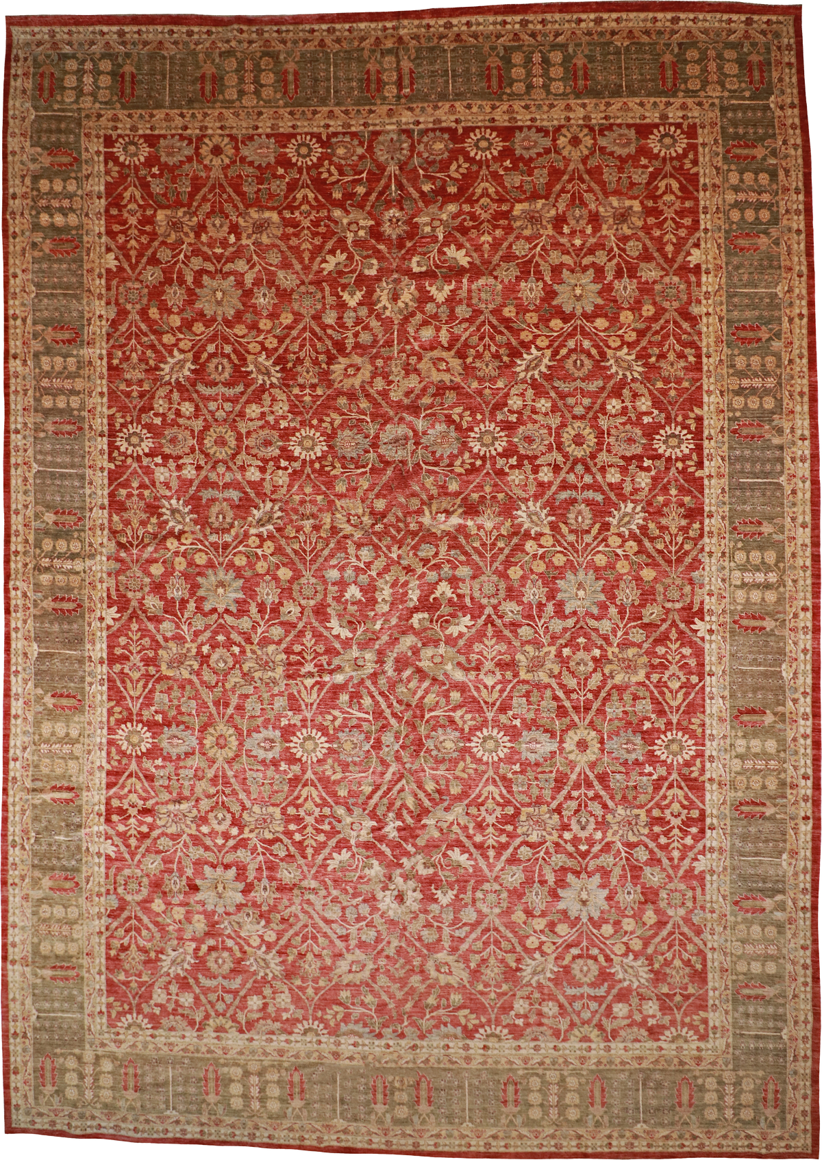 W 15.1 L 21.2 Ziegler 100% Wool Hand-Woven All-Over Design - 53354
