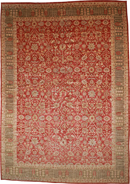 W 15.1 L 21.2 Ziegler 100% Wool Hand-Woven All-Over Design - 53354