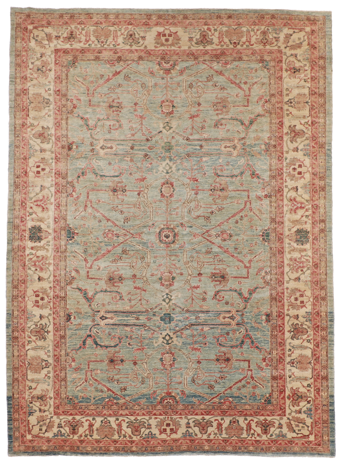 W 10 L 13.8 Ziegler 100% Wool Hand-Woven All-Over Design - 53360