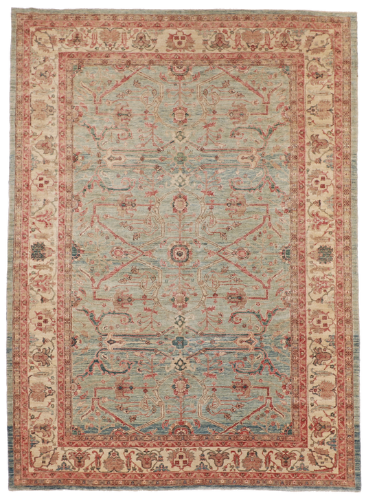 W 10 L 13.8 Ziegler 100% Wool Hand-Woven All-Over Design - 53360