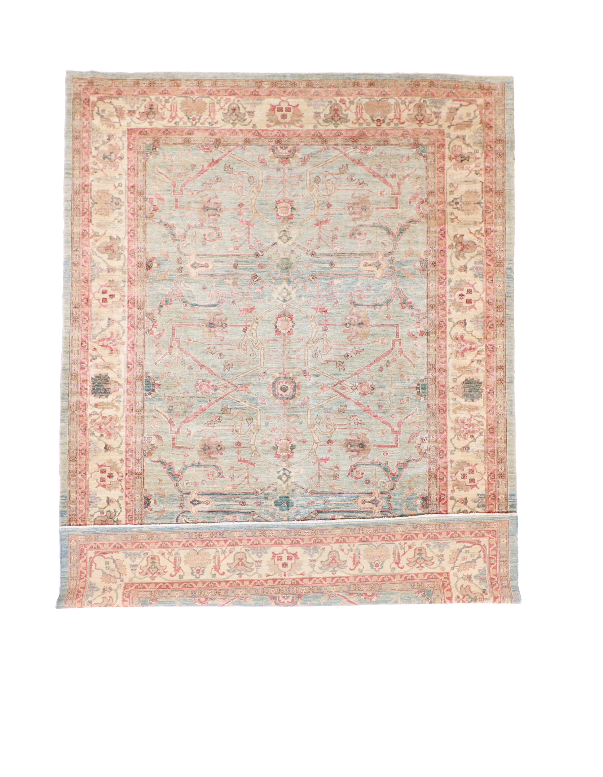 W 10 L 13.8 Ziegler 100% Wool Hand-Woven All-Over Design - 53360