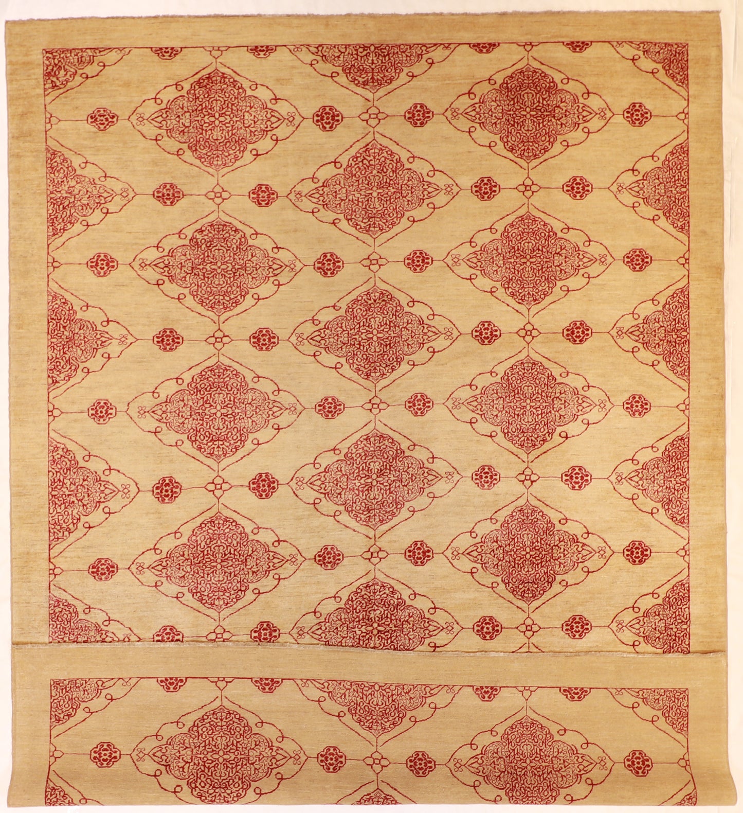 W 9.11 - L 13.2 - Ziegler Mahal Fine All Over Rectangle - Finest Hand-Knotted Quality Wool - 53482
