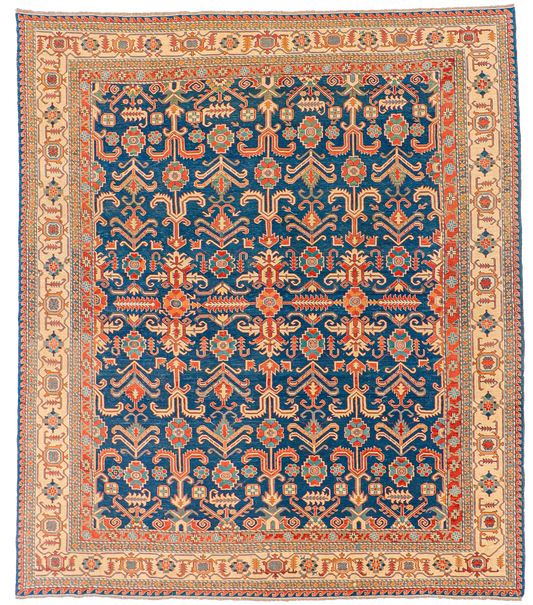 W 10 L 11.4 Kuba 100% Wool Handmade All Over Design - 53503