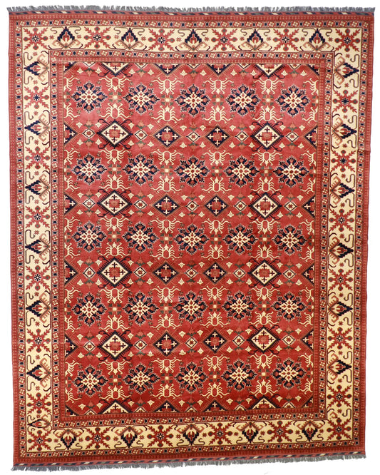 13.1 x 16.2 - Gashgai Fine Geometric Rectangle - Finest Hand-Knotted Quality Wool — 53526