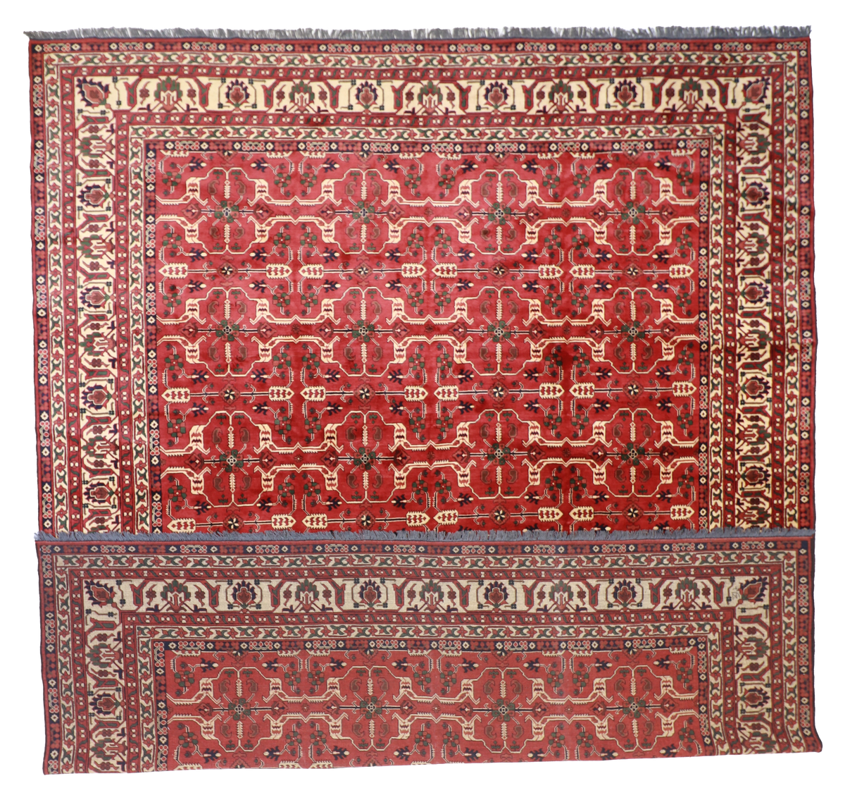 W 13.3 L 16.2 Malayer 100% Wool Hand-Woven Geometric Design - 53529