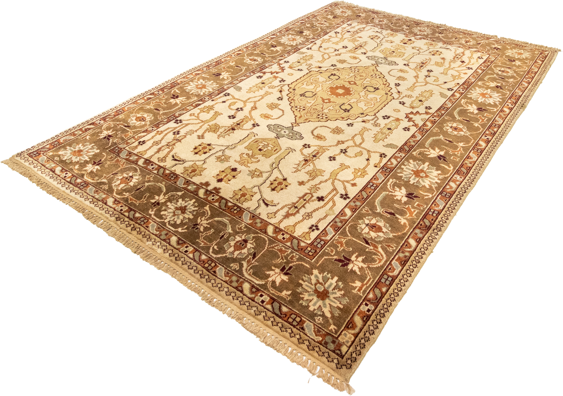 W 6.3 L 8.11 Tabriz 100% Wool Hand-Woven All-Over Design - 53704