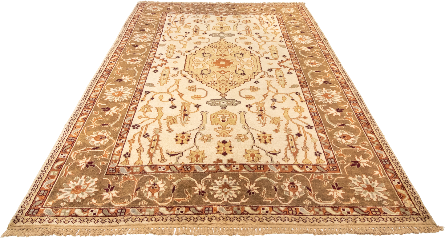 W 6.3 L 8.11 Tabriz 100% Wool Hand-Woven All-Over Design - 53704