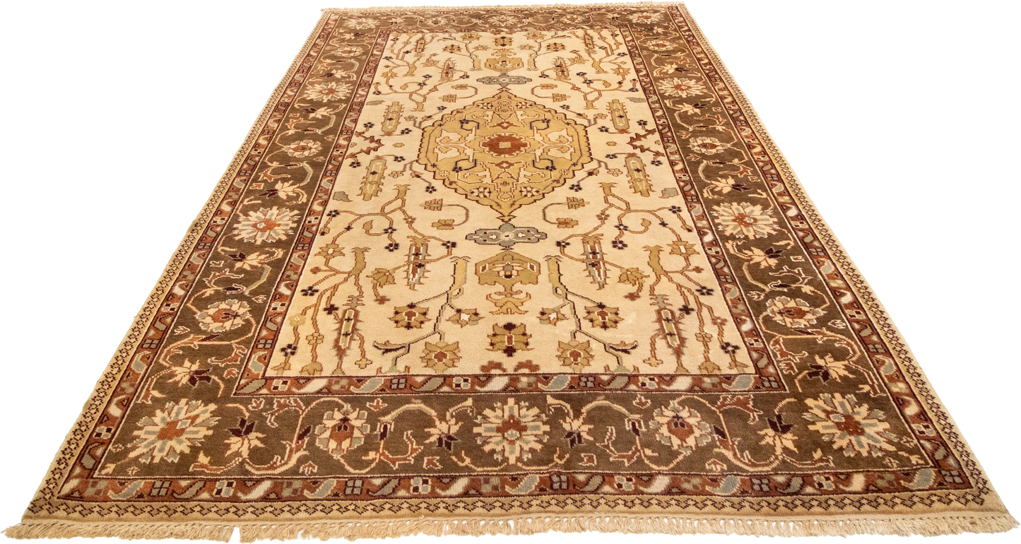 W 6.3 L 8.11 Tabriz 100% Wool Hand-Woven All-Over Design - 53704
