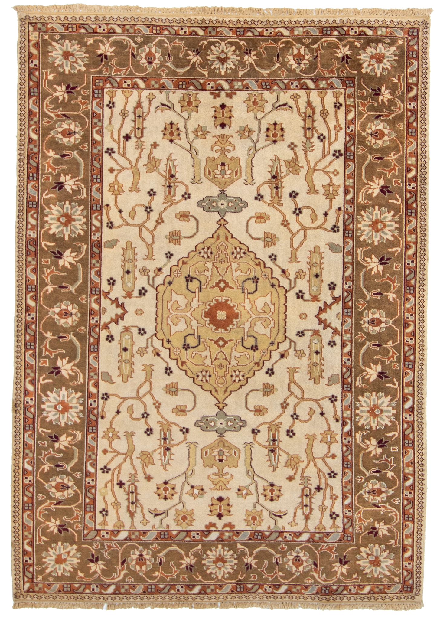 W 6.3 L 8.11 Tabriz 100% Wool Hand-Woven All-Over Design - 53704