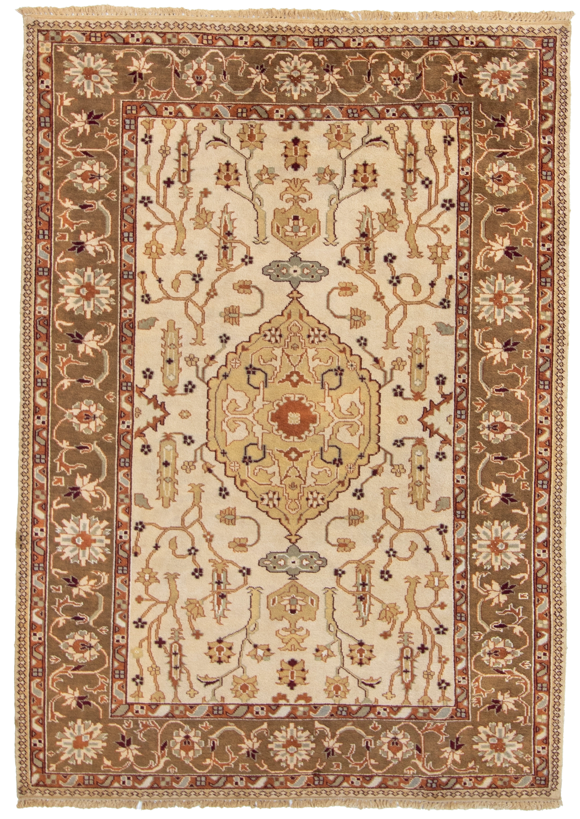 W 6.3 L 8.11 Tabriz 100% Wool Hand-Woven All-Over Design - 53704