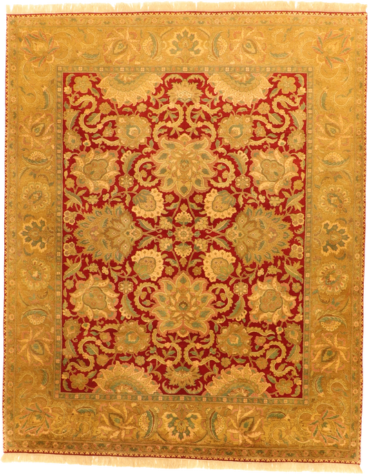 W 8 L 10 Kashan 100% Wool Hand-Woven All-Over Design - 53705