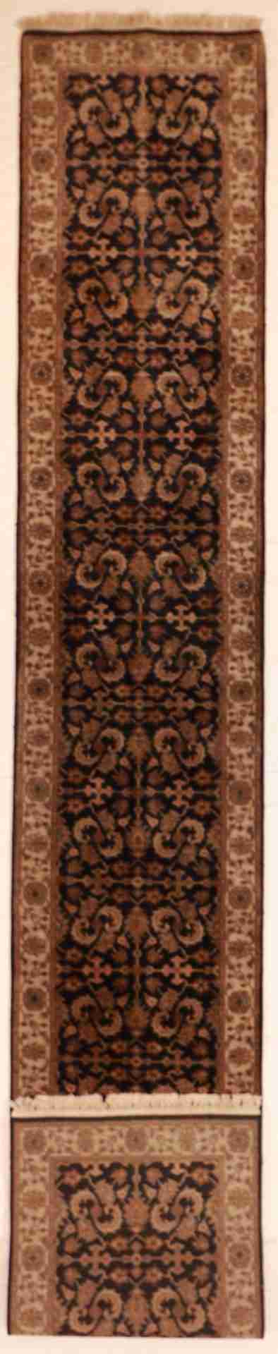 W 2.6 L 15.8 Mahal Runner 100% Wool Hand-Woven All-Over Design - 53731