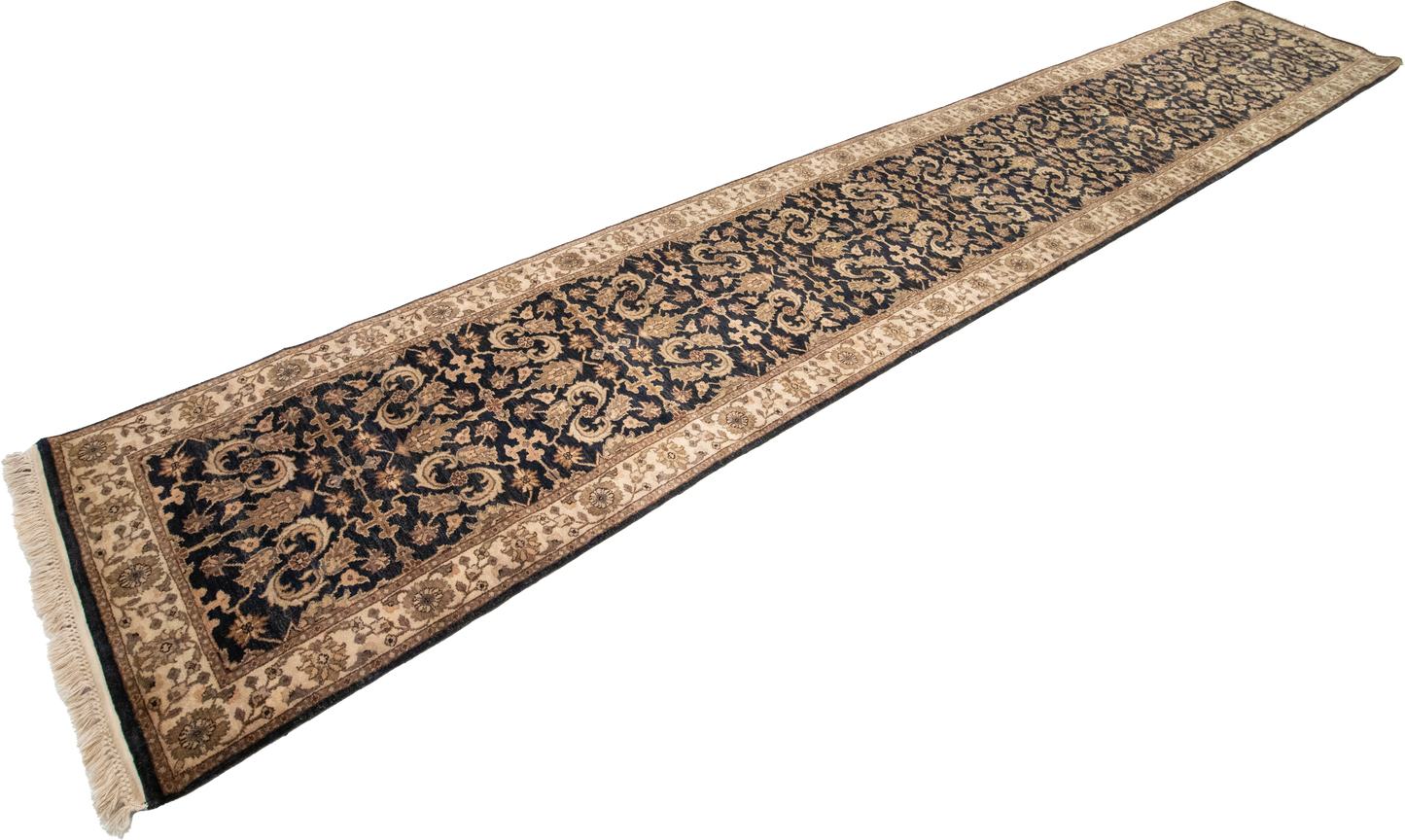 W 2.6 L 15.8 Mahal Runner 100% Wool Hand-Woven All-Over Design - 53731