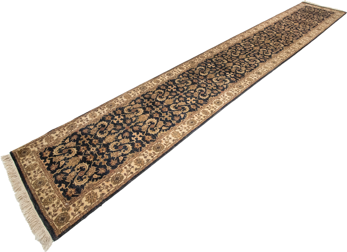 W 2.6 L 15.8 Mahal Runner 100% Wool Hand-Woven All-Over Design - 53731