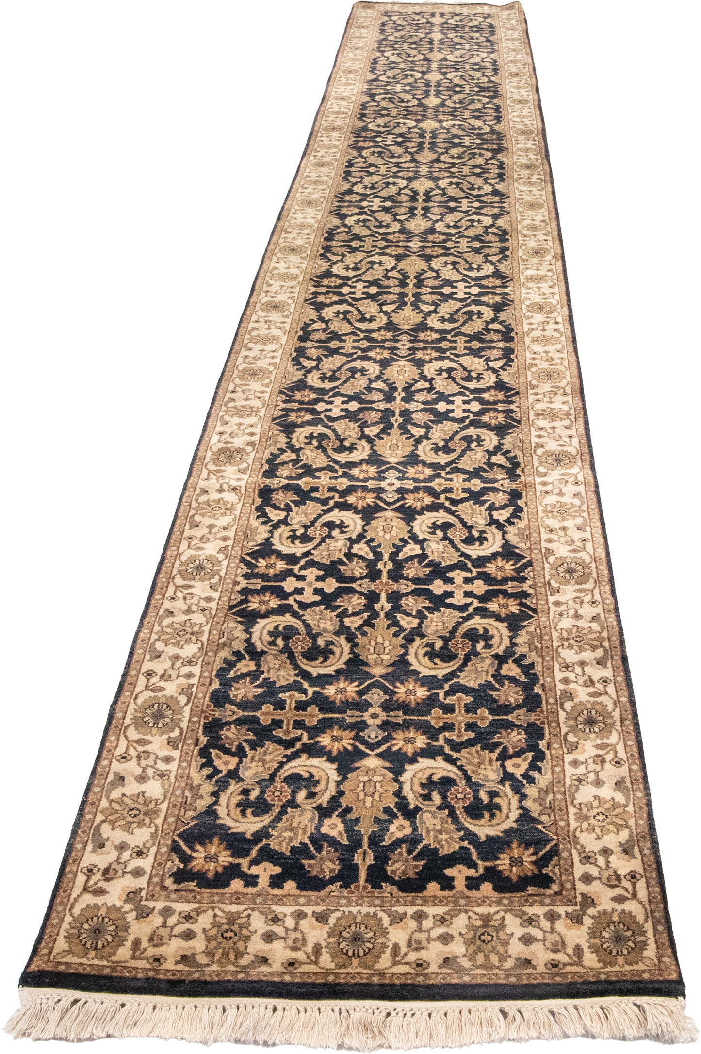 W 2.6 L 15.8 Mahal Runner 100% Wool Hand-Woven All-Over Design - 53731