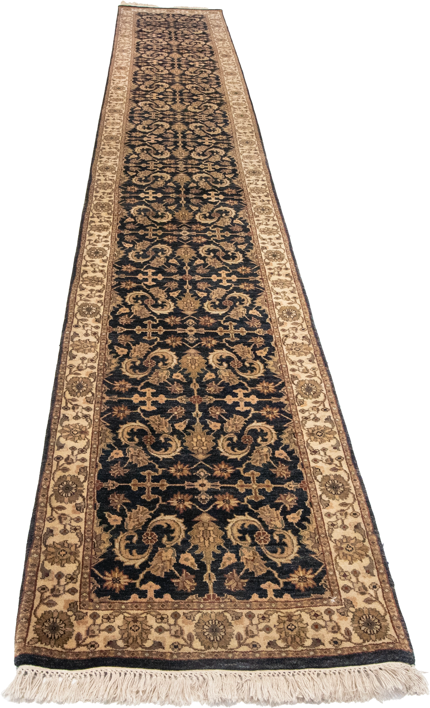 W 2.6 L 15.8 Mahal Runner 100% Wool Hand-Woven All-Over Design - 53731