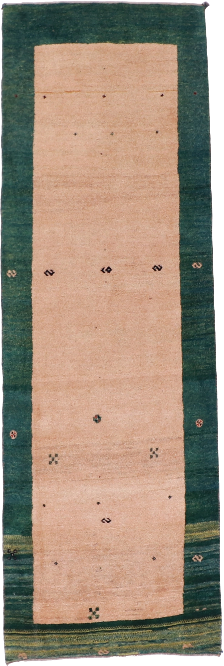 W 3 L 9.2 Gabbeh Runner 100% Wool Hand-Woven All-Over Design - 53766