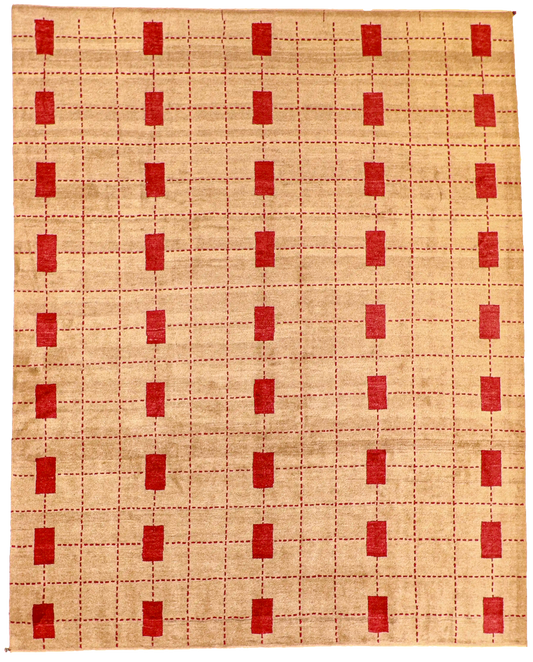 W 10.1 L 12.8 Yalameh 100% Wool Handmade All Over Design - 53817