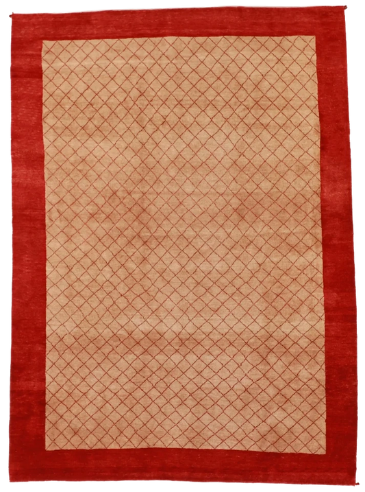W 6.6 L 9.3 Gabbeh 100% Wool Hand-Woven All-Over Design - 53863