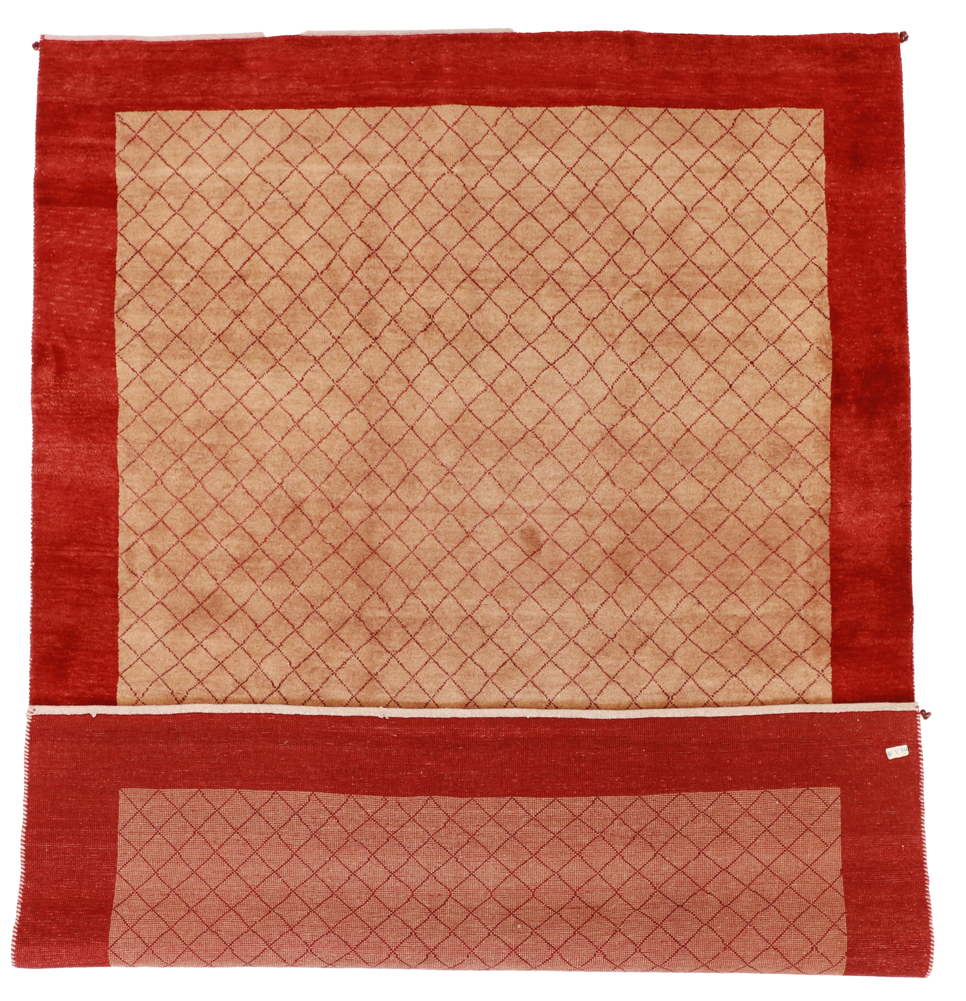 W 6.6 L 9.3 Gabbeh 100% Wool Hand-Woven All-Over Design - 53863