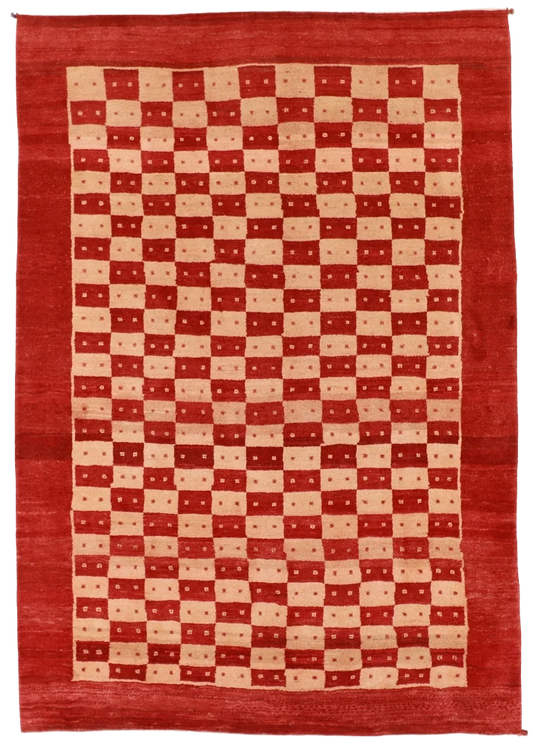 W 6 L 8.9 Gabbeh 100% Wool Hand-Woven All-Over Design - 53866