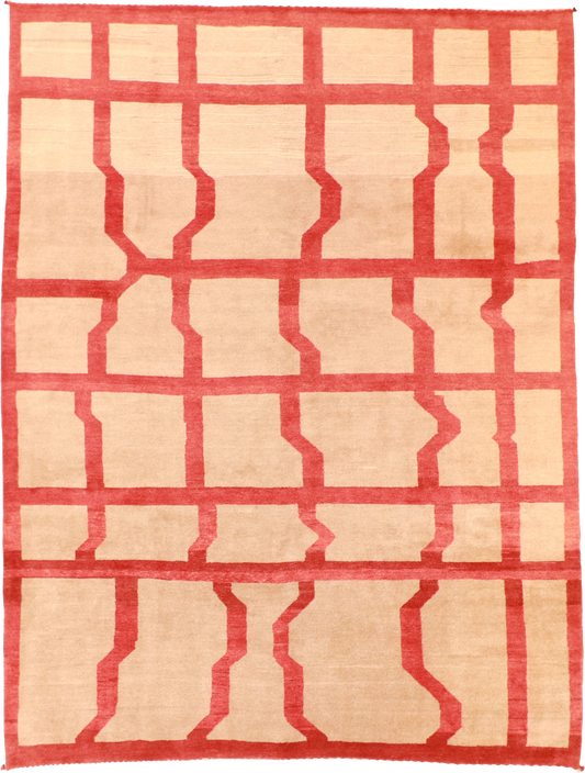 W 9.7 L 12.11 Gabbeh 100% Wool Hand-Woven All-Over Design - 53879