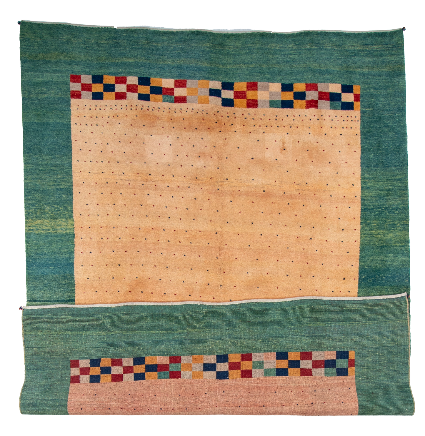 W 9.6 L 12.7 Gabbeh 100% Wool Hand-Woven All-Over Design - 53880