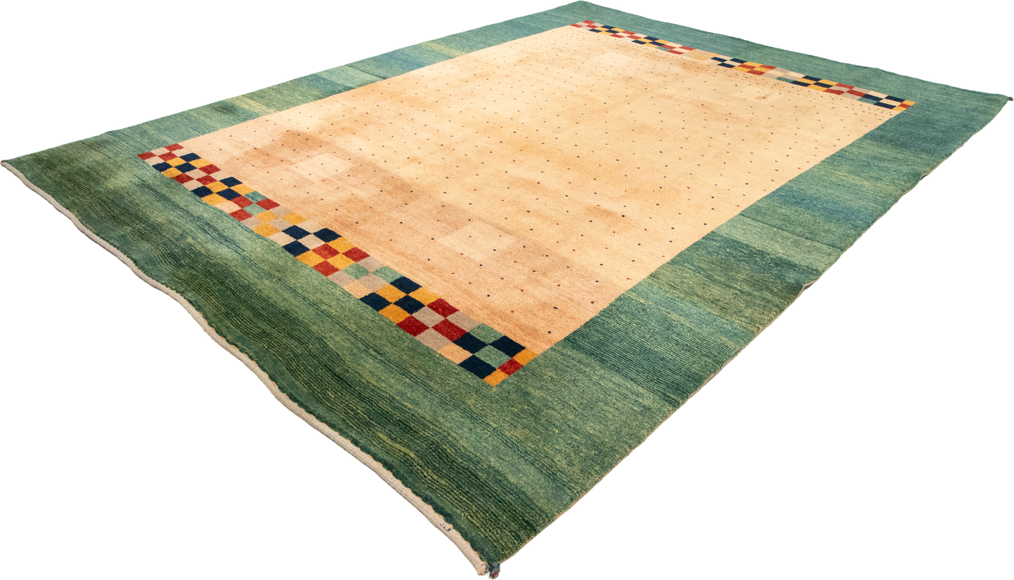 W 9.6 L 12.7 Gabbeh 100% Wool Hand-Woven All-Over Design - 53880