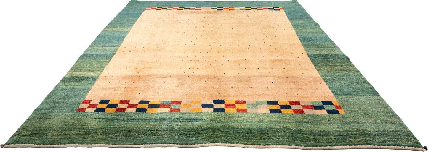 W 9.6 L 12.7 Gabbeh 100% Wool Hand-Woven All-Over Design - 53880