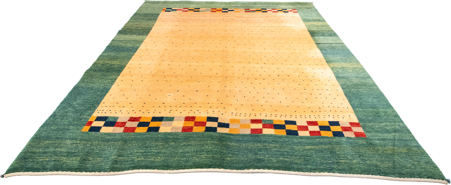 W 9.6 L 12.7 Gabbeh 100% Wool Hand-Woven All-Over Design - 53880