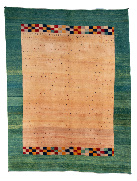 W 9.6 L 12.7 Gabbeh 100% Wool Hand-Woven All-Over Design - 53880