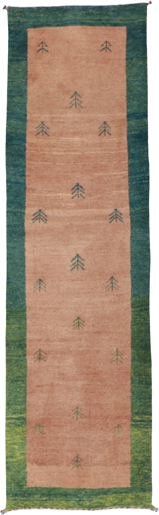 W 2.9 L 9.7 Gabbeh Runner 100% Wool Hand-Woven All-Over Design - 53884